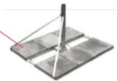 Châssis type ROOF PALLET 150x125cm mat H 100 cm diam 50 mm