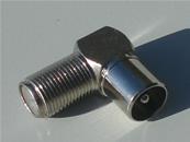 Fiche TV IEC 9.5mm mâle COUDEE à visser