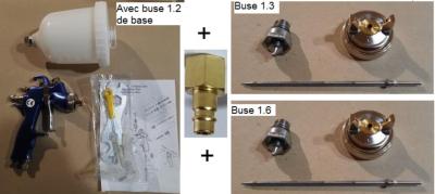 Pistolet peinture EXCEL AVEC 3 buses 1.3 , 1.6 et 2.0