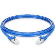 Cordon blindé S/FTP patch LSZH Bleu CAT6A 1 mètre